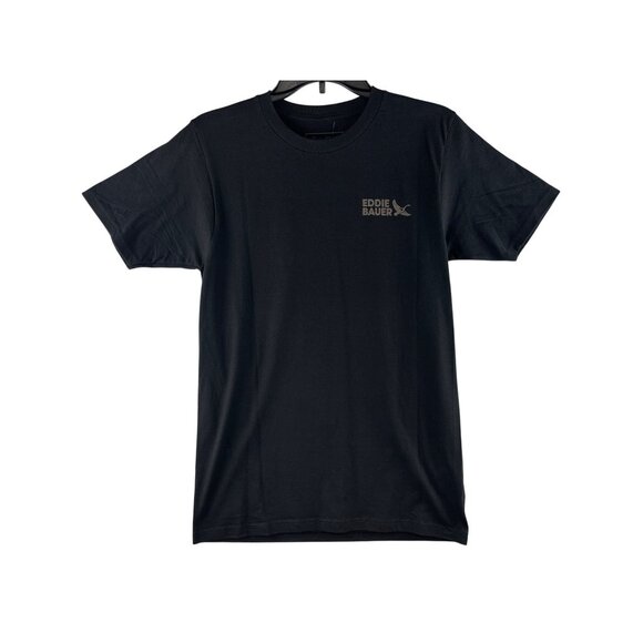 Eddie Bauer Mens Size Small Black Crew Neck T-Shirt with Graphic - Picture 1 of 10